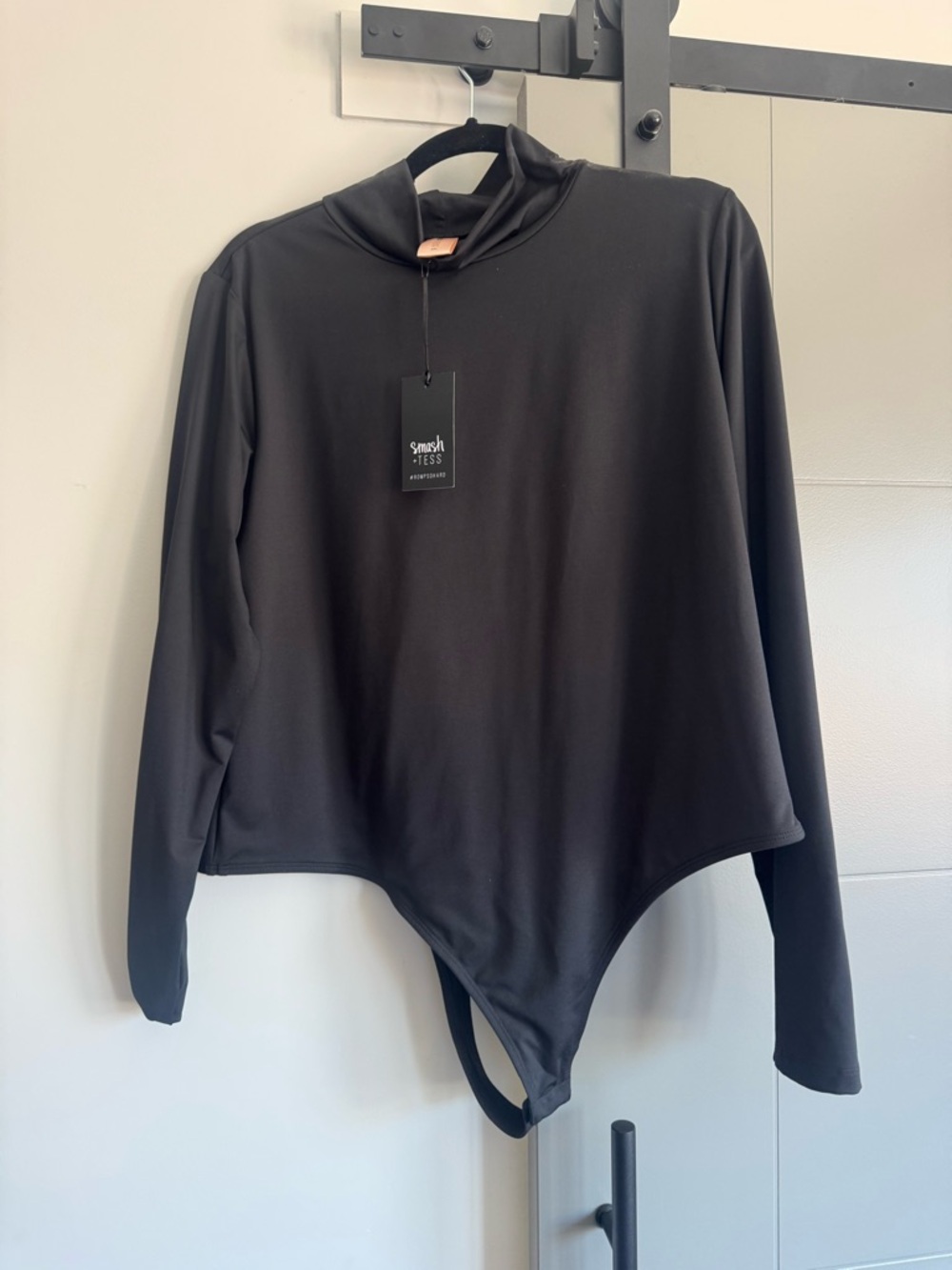 Smash + Tess Black Long-Sleeve Mock Neck Bodysuit